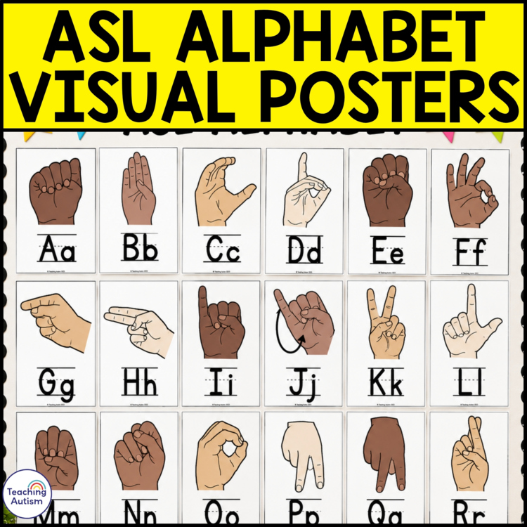 ASL Alphabet Posters | American Sign Language Alphabet Chart & Classroom Decor