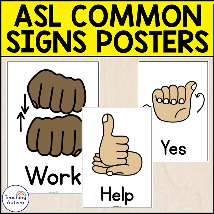 ASL Common Signs Posters | American Sign Language Posters