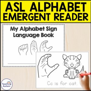 ASL Alphabet Emergent Reader American Sign Language Alphabet Book for Special Ed