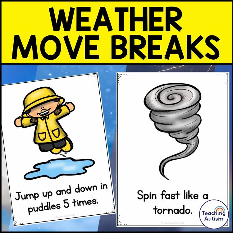 Weather Theme Movement Breaks Cards