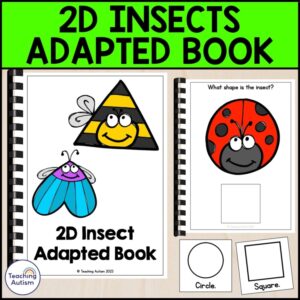 2D Shape Insects Adapted Book for Special Education | Bugs and Insects Math