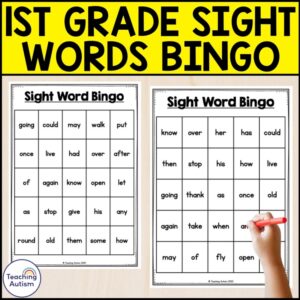 First Grade Sight Word Bingo | First Grade Sight Word Bingo