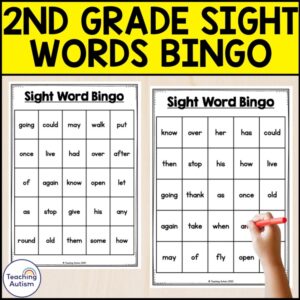Second Grade Sight Word Bingo | 2nd Grade Sight Word Bingo