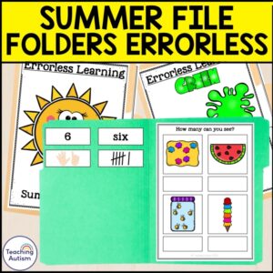 Summer Errorless File Folder Activities | Errorless Learning for Special Ed
