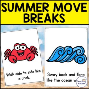 Summer Theme Movement Breaks Cards