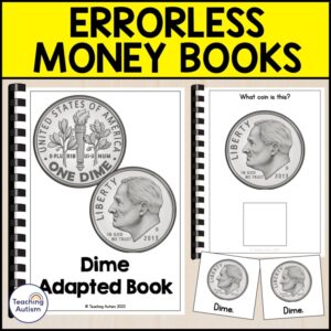 Errorless Learning Money Adapted Books | US Coin & Bill Identification