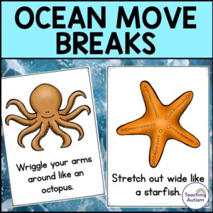 Ocean Animal Theme Movement Breaks Cards