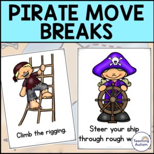 Pirate Theme Movement Breaks Cards | Pirate Activities