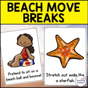 Beach Theme Movement Breaks Cards | Beach Activities