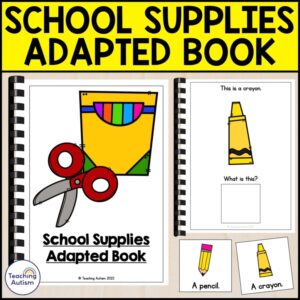 School Supplies Adapted Book | Adapted Books for Special Education