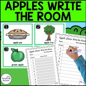 Apples Write the Room | Apples Literacy Activities