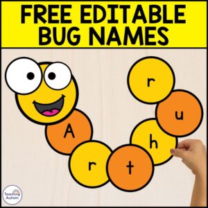 Free Editable Name Spelling | Bug Name Activity