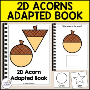 2D Shape Acorn Adapted Book for Special Education | Math Adapted Books