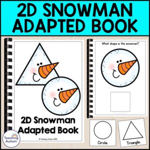 2D Shape Snowman Adapted Book for Special Education | Math Adapted Books