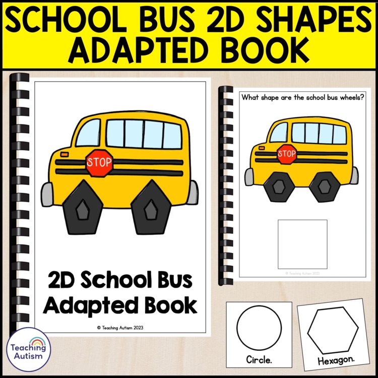 Back to School 2D Shapes Adapted Book | Geometry for Special Education & Autism