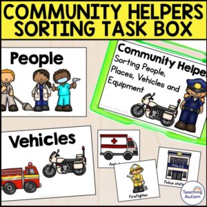 Community Helpers Sorting Task Box | Community Helpers Task Box