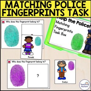Police Fingerprint Matching Task Box | Community Helpers Task Box