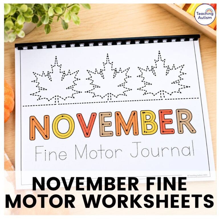 November Fine Motor Activities for Kids: 20 Fun Fall Worksheets!